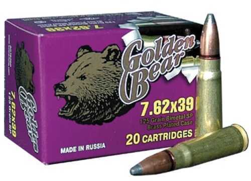 7.62X39mm 500 Rounds Ammunition Bear 125 Grain Soft Point